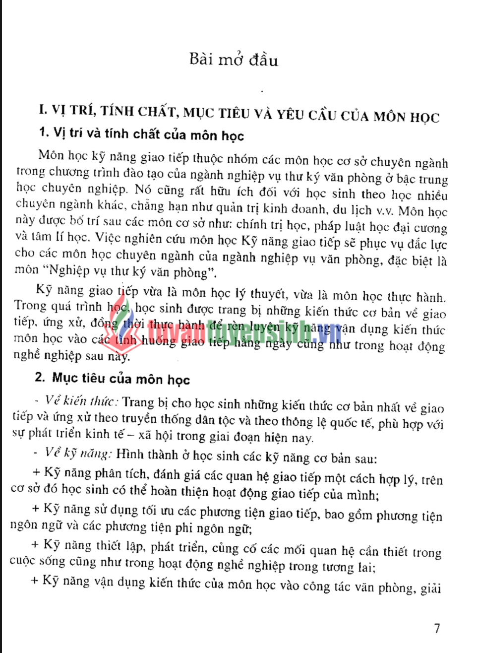 Giáo trình kỹ năng giao tiếp PDF miễn phí cho sinh viên THCN