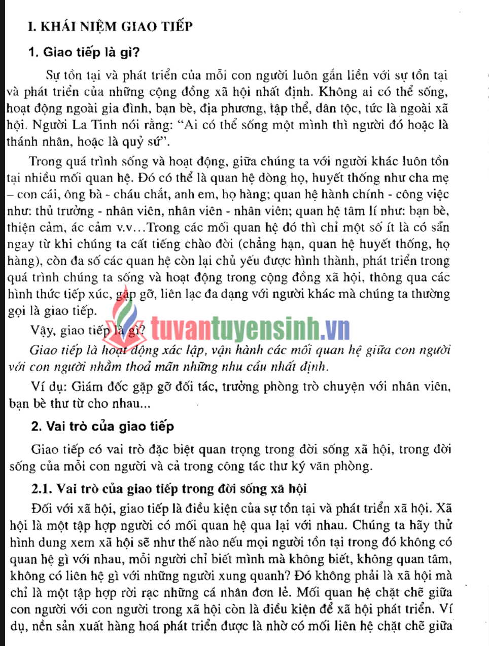 Giáo trình kỹ năng giao tiếp PDF miễn phí cho sinh viên THCN 1