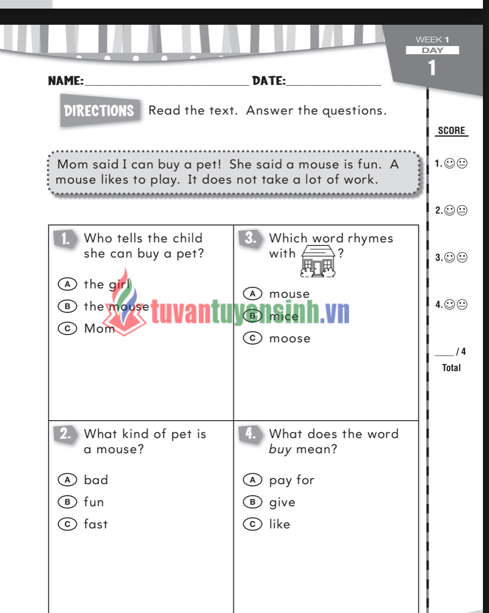 Sách 180 days of reading for first grade PDF Miễn Phí – tài liệu luyện đọc tiếng anh lớp 1 3