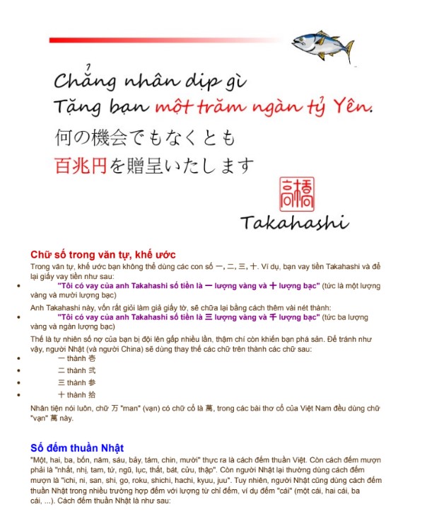 Số đếm trong tiếng Nhật cho người Việt PDF tải FREE