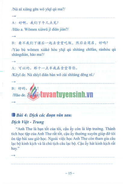 TÀI LIỆU BÀI TẬP LUYỆN DỊCH HSK 1-2-3 VÀ ĐÁP ÁN PHÂN TÍCH PDF