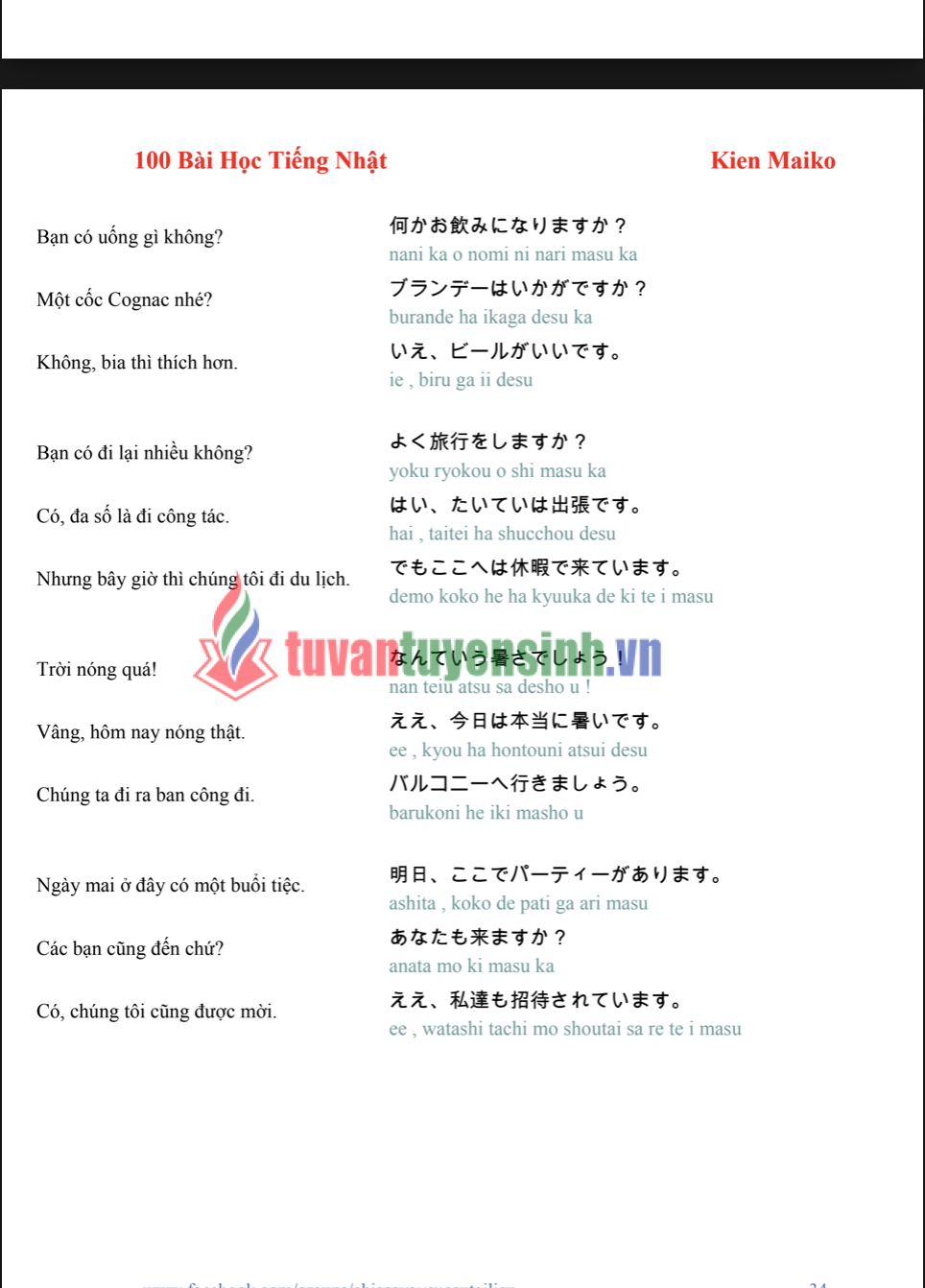 Tải 100 Bài Học Tiếng Nhật cho người Việt PDF FREE 4