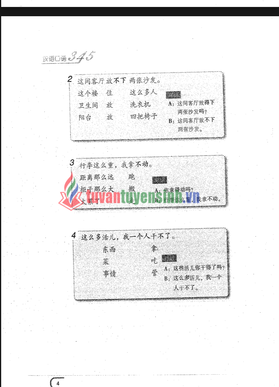 Tải FREE Sách 345 Câu khẩu ngữ tiếng Hán tập 4 PDF2