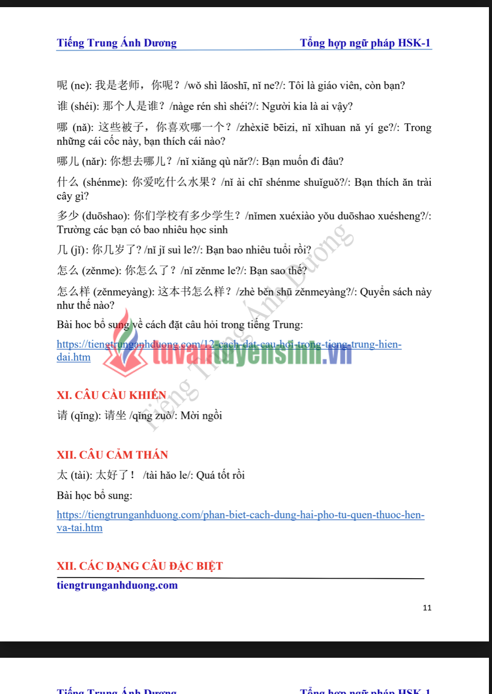 Tải FREE Tổng hợp ngữ pháp HSK 1 PDF - Tiếng Trung Ánh Dương 25 Tải FREE Tổng hợp ngữ pháp HSK 1 PDF - Tiếng Trung Ánh Dương 1