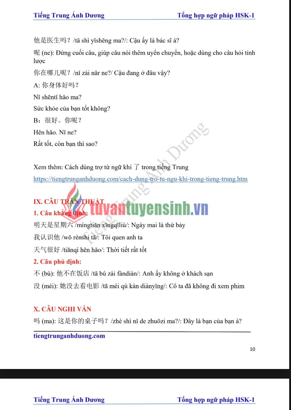 Tải FREE Tổng hợp ngữ pháp HSK 1 PDF - Tiếng Trung Ánh Dương 26 Tải FREE Tổng hợp ngữ pháp HSK 1 PDF - Tiếng Trung Ánh Dương 2