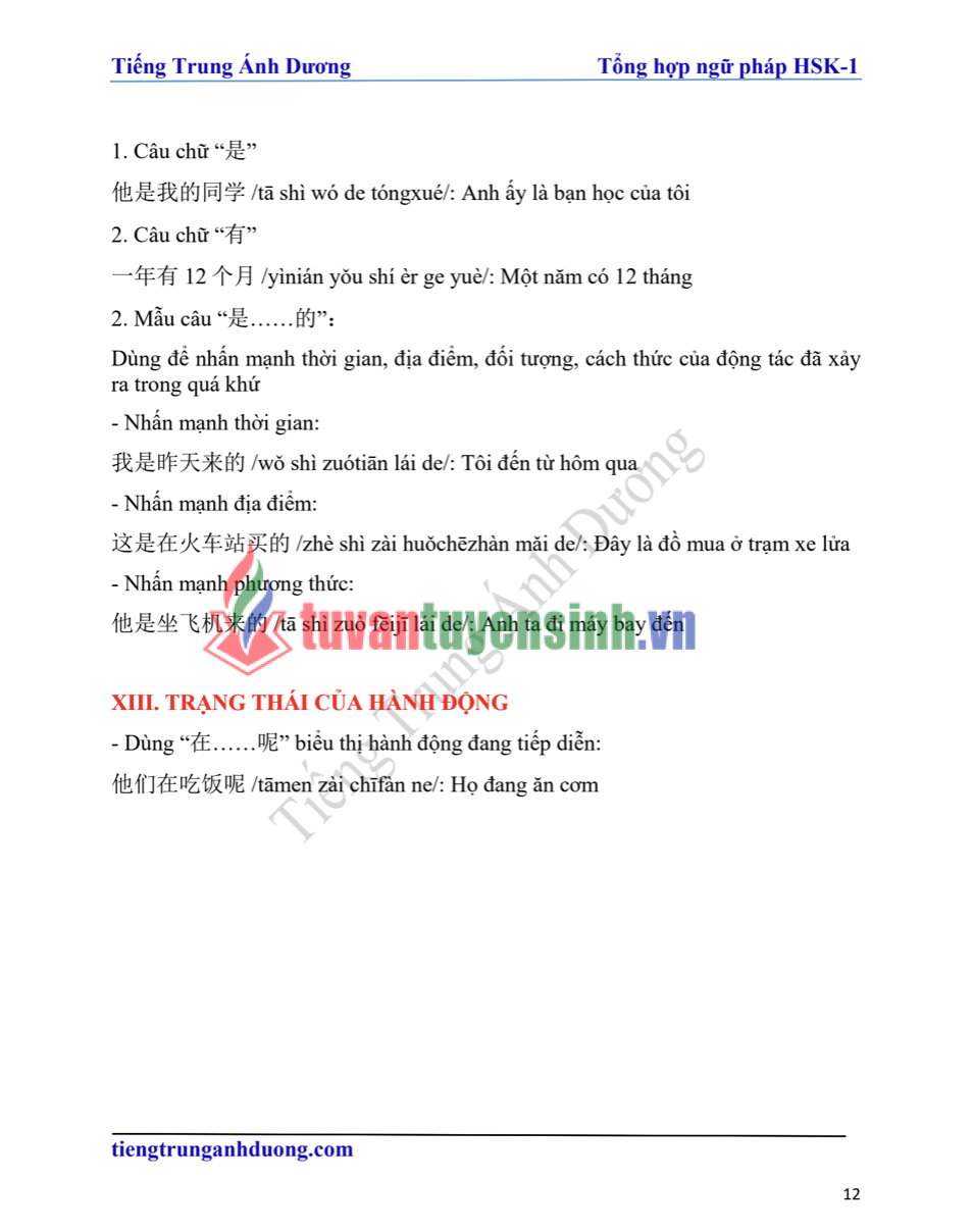 Tải FREE Tổng hợp ngữ pháp HSK 1 PDF - Tiếng Trung Ánh Dương 23 Tải FREE Tổng hợp ngữ pháp HSK 1 PDF - Tiếng Trung Ánh Dương4