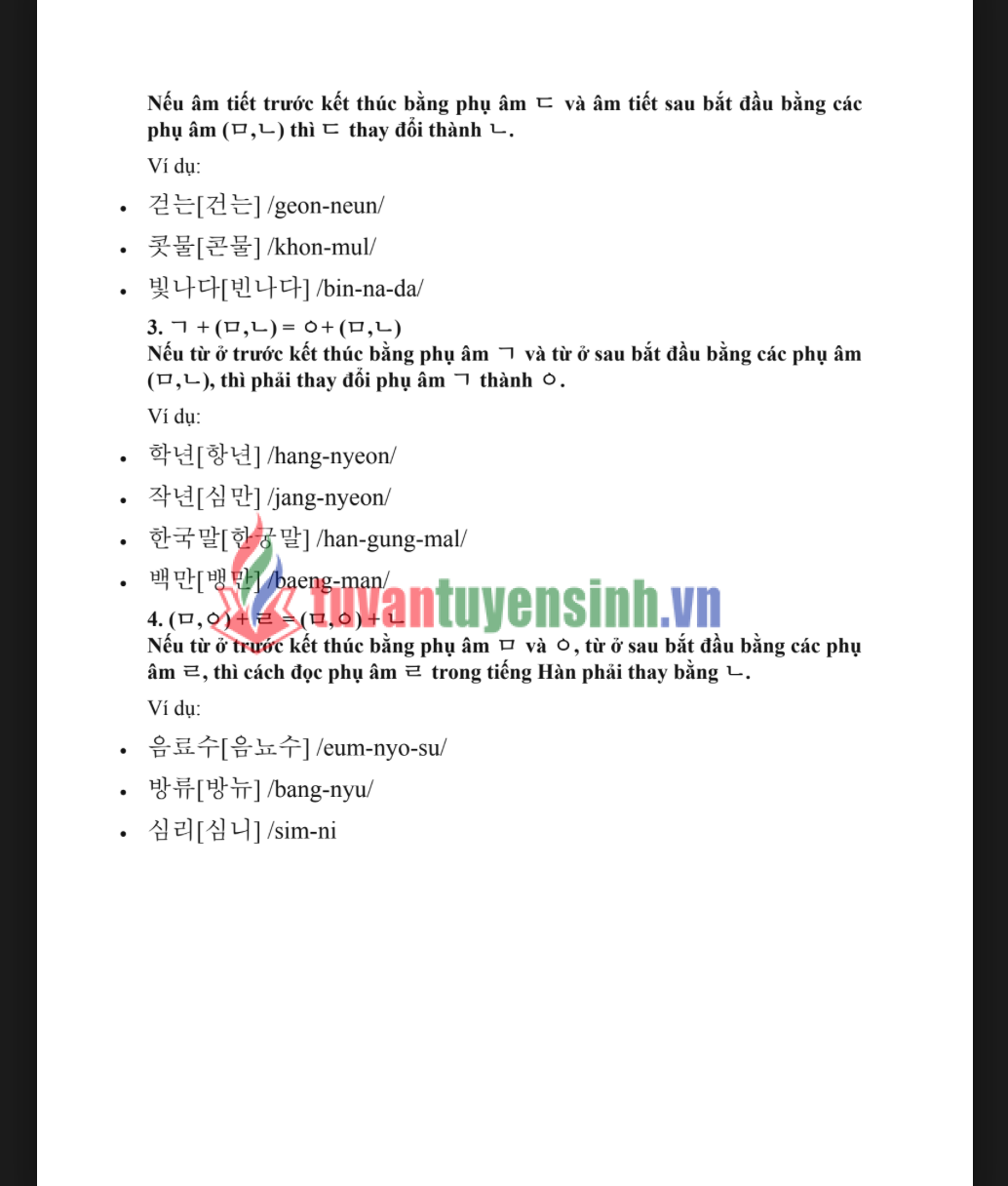 Tài liệu 9 nguyên tắc phát âm trong tiếng Hàn PDF FREE