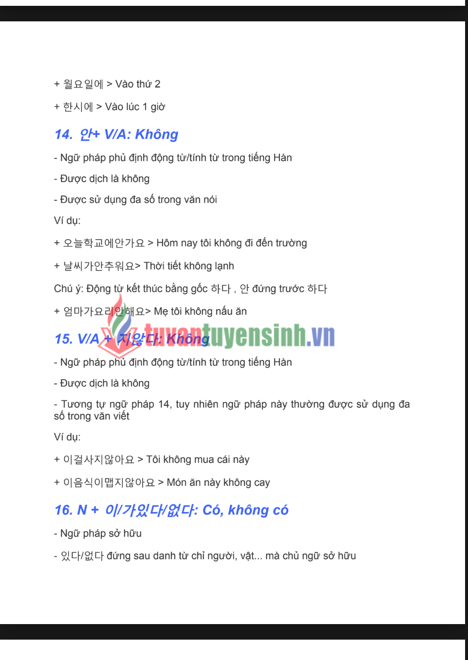 Tài liệu Ngữ pháp tiếng Hàn cho người Việt Full PDF tải FREE 1