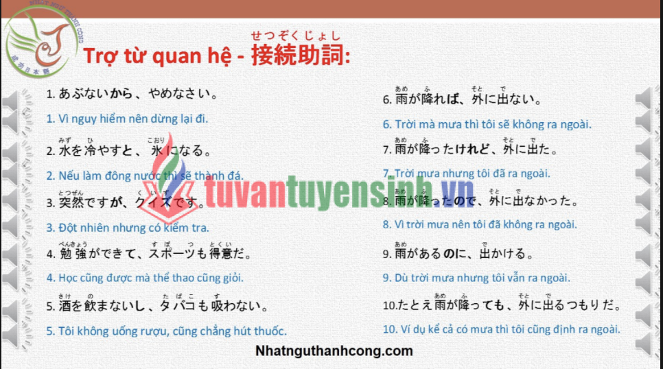Tài liệu Trợ từ trong tiếng Nhật PDF tải FREE có ví dụ
