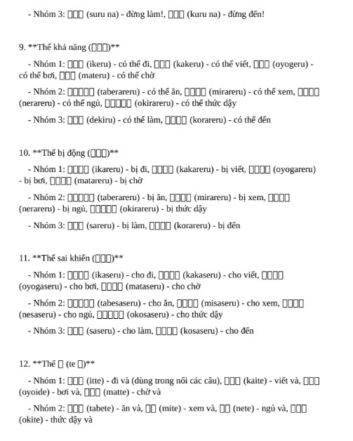 Tổng hợp các thể trong tiếng Nhật Full PDF tải FREE 6 Tổng hợp các thể trong tiếng Nhật Full PDF tải FREE