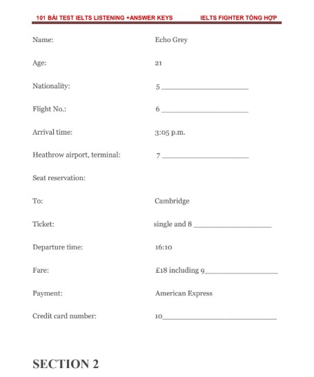 101 bài test IELST listening Có Đáp Án PDF tải FREE của - Tài liệu nội bộ IELTS FIGHTER 4 101 bài test IELST listening Có Đáp Án PDF tải FREE của - Tài liệu nội bộ IELTS FIGHTER