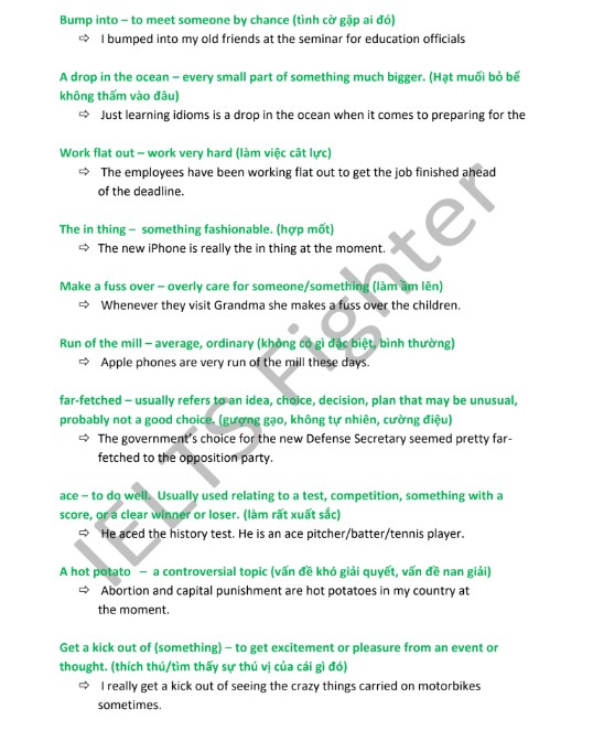 120 Thành ngữ idioms trong IELTS Speaking PDF tải FREE