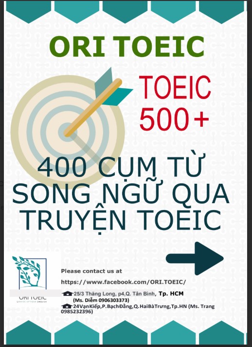 400+ Cụm từ song ngữ qua truyện TOEIC PDF tải FREE ORI TOEIC