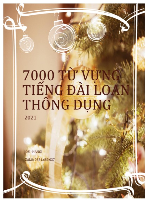 7000 Từ vựng tiếng Đài Loan thông dụng PDF tải FREE