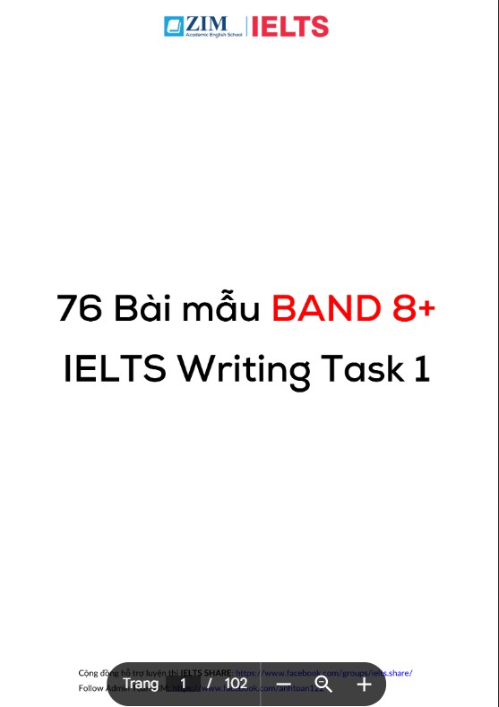 76 Bài mẫu BAND 8+ IELTS Writing Task 1 Có đáp án PDF FREE