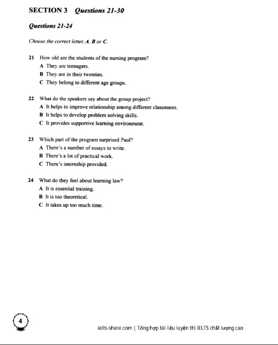 Đề IELTS Listening Actual Tests Vol 4.1 có đáp án PDF FREE 4 Đề IELTS Listening Actual Tests Vol 4.1 có đáp án PDF FREE