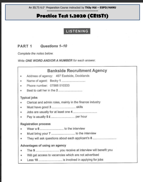 Đề IELTS Practice Test Band 6.0 có đáp án PDF tải FREE