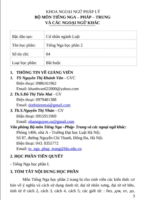 Đề cương học phần tiếng Nga HP 2 ĐH Luật Hà Nội PDF FREE - Lưu hành nội bộ 6 Đề cương học phần tiếng Nga HP 2 ĐH Luật Hà Nội PDF FREE - Lưu hành nội bộ