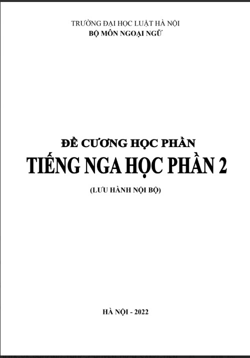 Đề cương tiếng Nga học phần 2 ĐH Luật Hà Nội PDF tải FREE