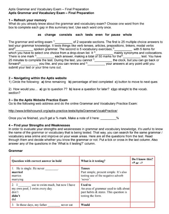 Đề thi thử Aptis Grammar & Vocabulary có đáp án PDF tải FREE 4 Đề thi thử Aptis Grammar & Vocabulary có đáp án PDF tải FREE