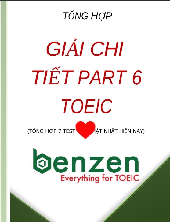 Ebook Hướng dẫn giải TOEIC Part 6 chi tiết PDF tải FREE