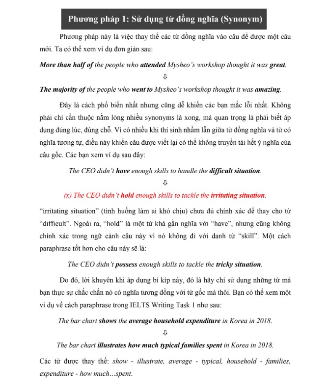 Full 5 Phương pháp Paraphrase trong IELTS PDF tải FREE 5 Full 5 Phương pháp Paraphrase trong IELTS PDF tải FREE