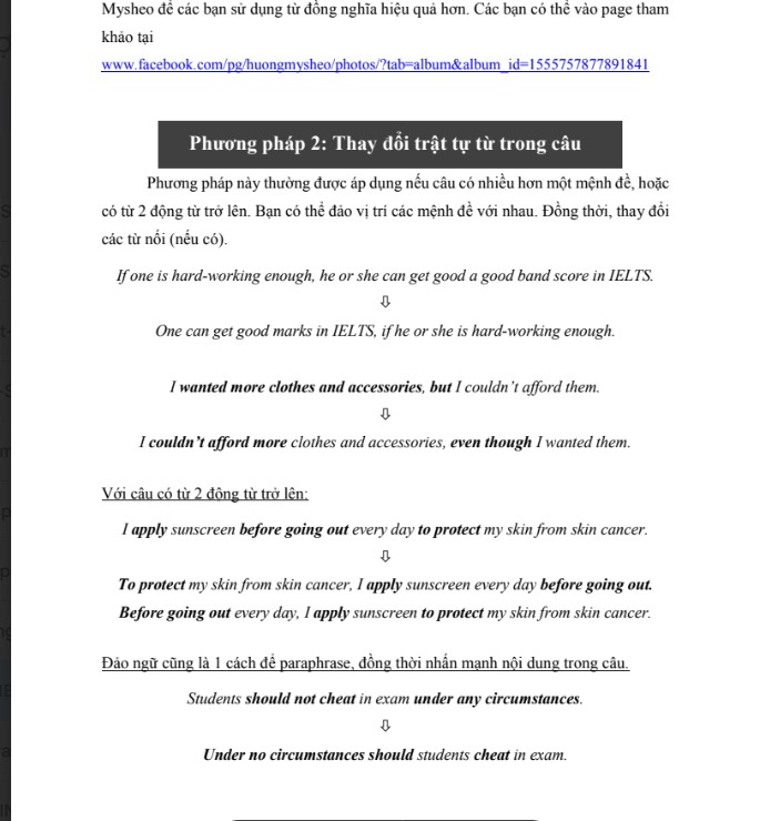 Full 5 Phương pháp Paraphrase trong IELTS PDF tải FREE 6 Full 5 Phương pháp Paraphrase trong IELTS PDF tải FREE