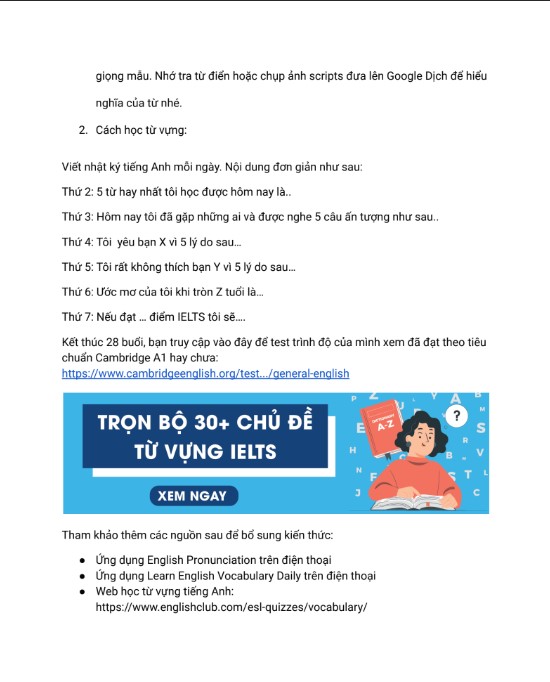 Full Lộ trình học IELTS từ 4.0 Lên 7.0+ cho người mới PDF FREE 5 Full Lộ trình học IELTS từ 4.0 Lên 7.0+ cho người mới PDF FREE