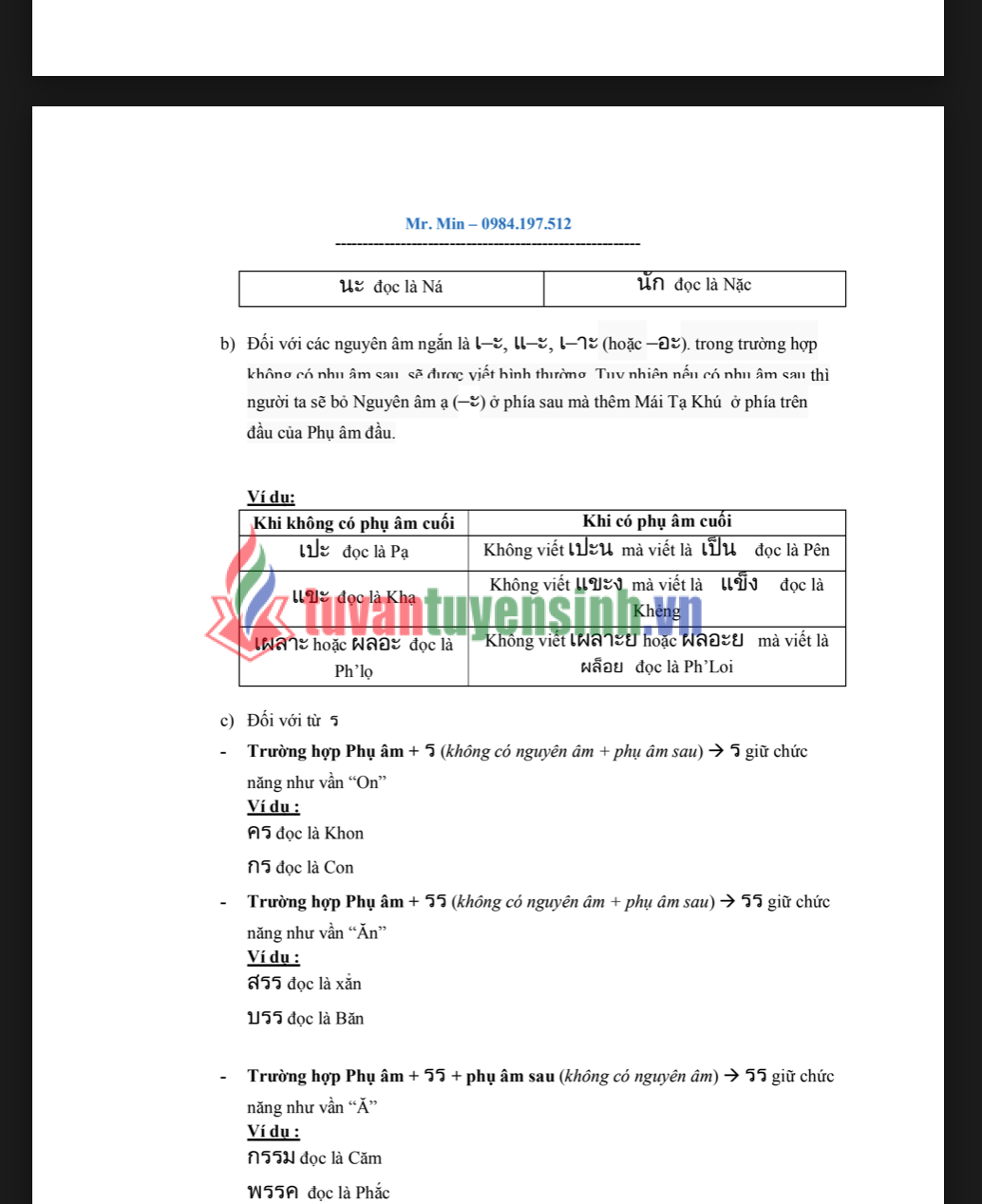 Full Ngữ pháp tiếng Thái Lan cho người Việt PDF tải FREE - Tài liệu nội bộ 3