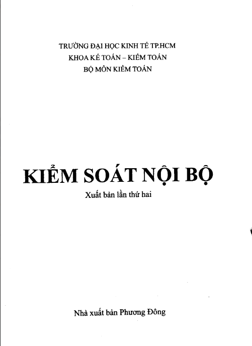 Giáo Trình Kiểm Soát Nội Bộ FULL PDF