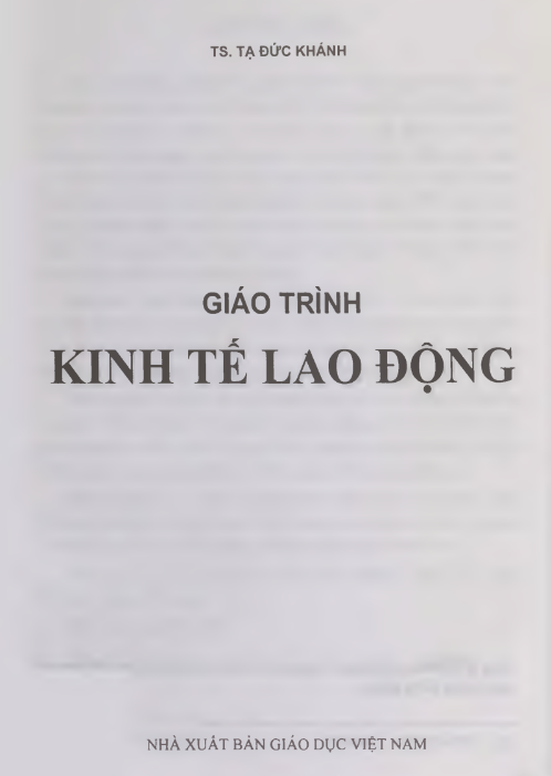 Giáo Trình Kinh Tế Lao Động PDF