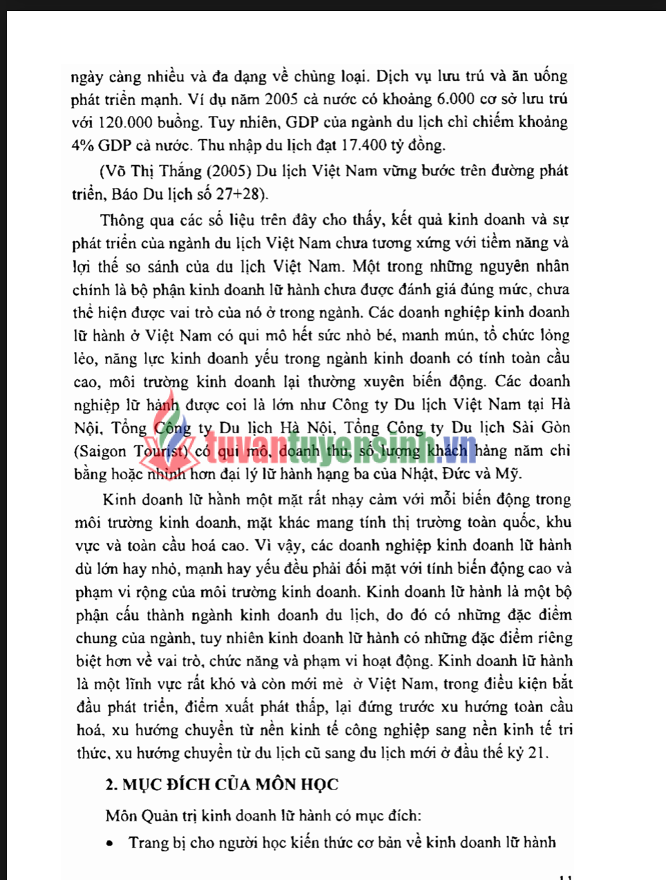 Giáo Trình Quản Trị Kinh Doanh Lữ Hành PDF 2