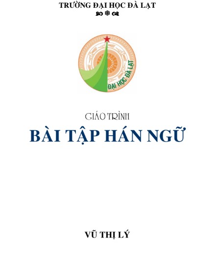 Giáo trình bài tập Hán Ngữ ĐH Đà Lạt PDF tải MIỄN PHÍ