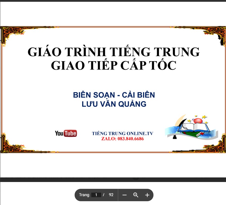 Giáo trình học tiếng Trung giao tiếp cấp tốc PDF tải MIỄN PHÍ