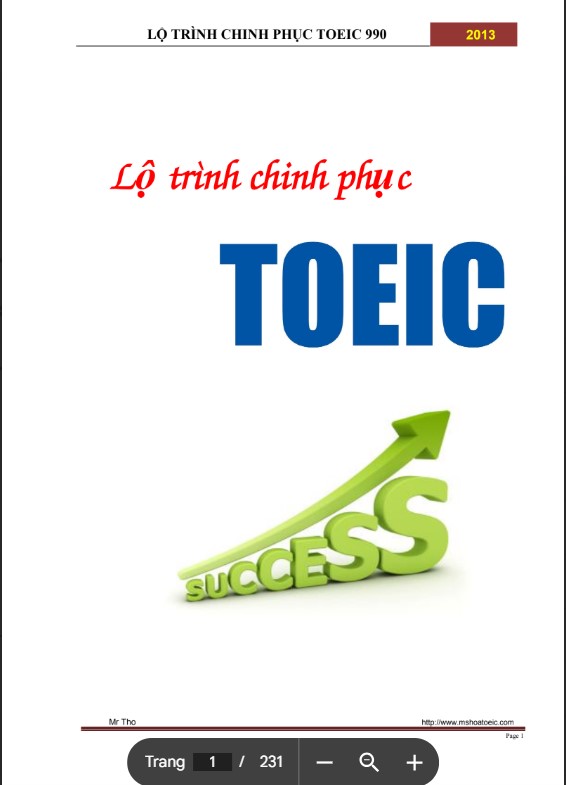 Lộ trình chinh phục TOEIC cho người mới bắt đầu PDF tải FREE