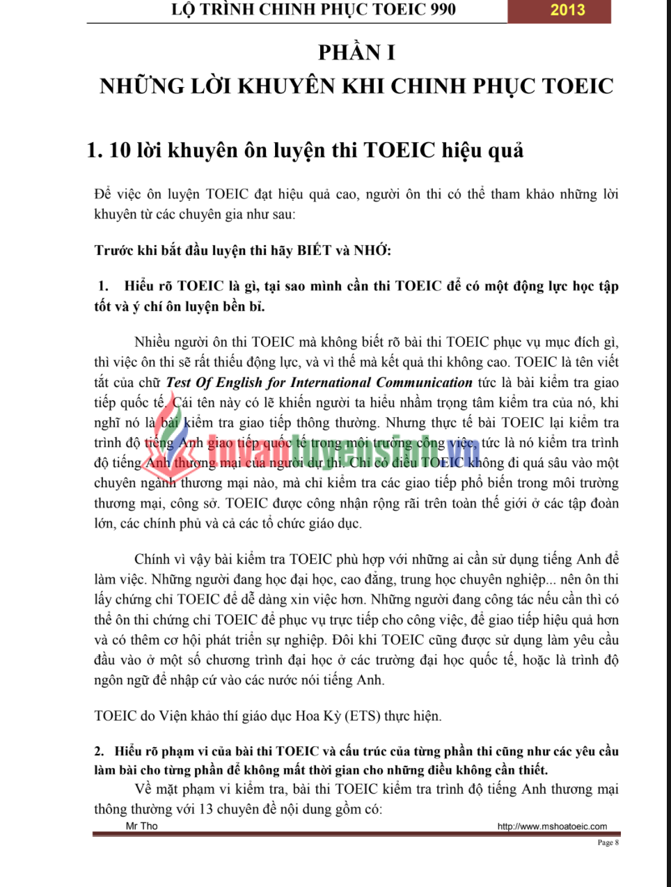 Lộ trình chinh phục TOEIC cho người mới bắt đầu PDF tải FREE