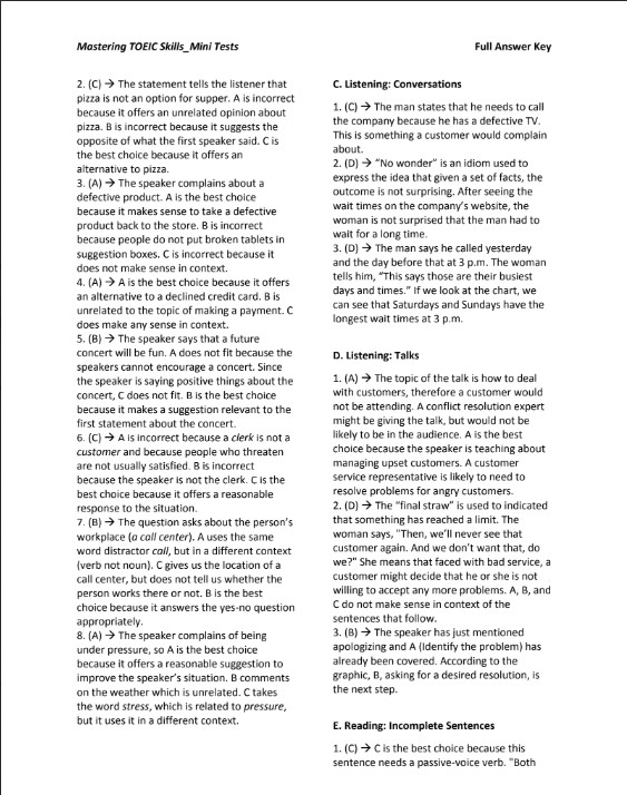 Mastering TOEIC Skills Full có đáp án PDF tải FREE 6 Mastering TOEIC Skills Full có đáp án PDF tải FREE