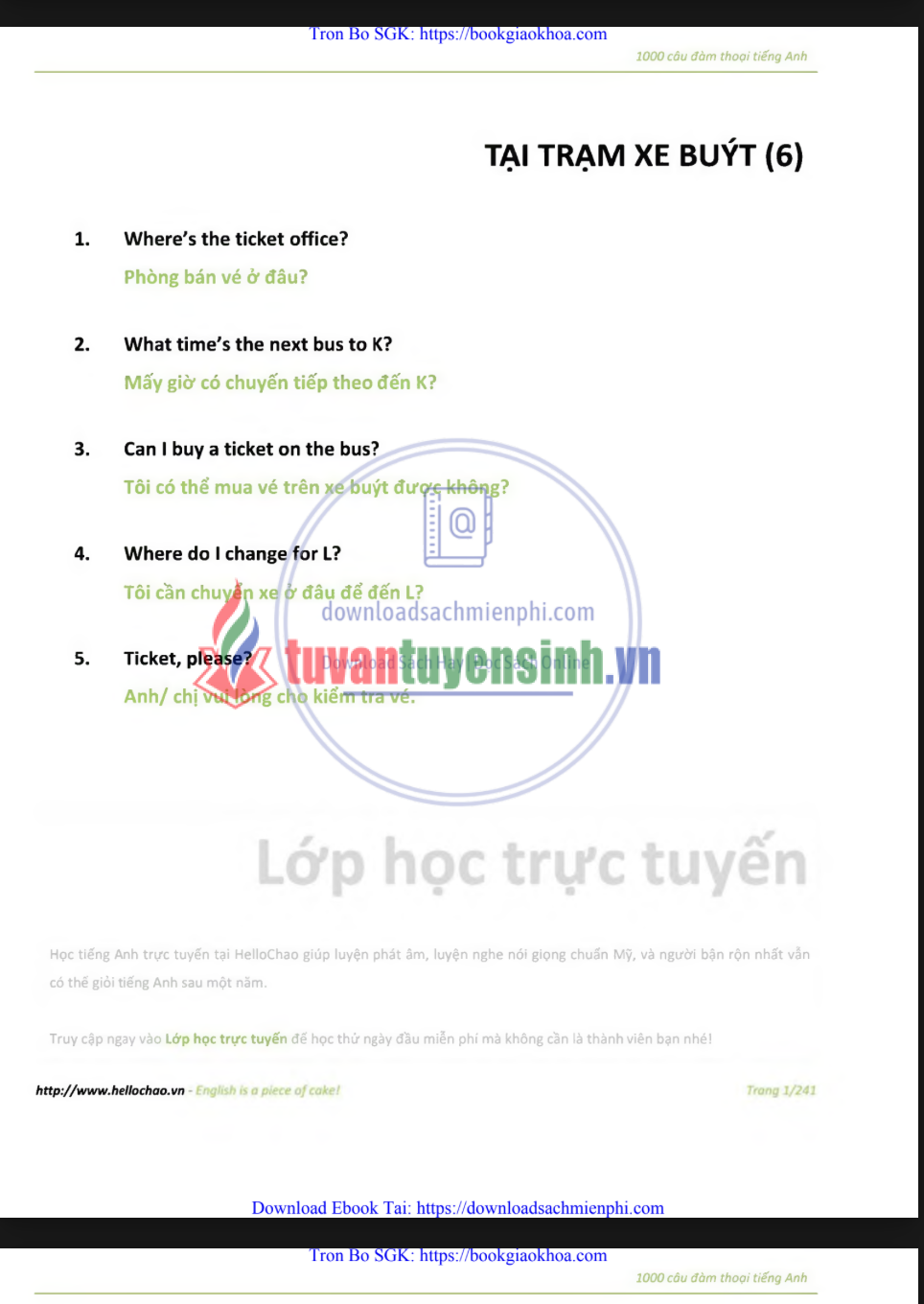 Sách 1000 Câu đàm thoại tiếng Anh bản Full PDF tải FREE 12 Sách 1000 Câu đàm thoại tiếng Anh bản Full PDF tải FREE