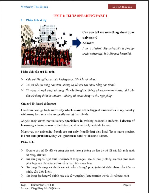 Sách Đáp án IELTS Speaking by Thái Hoàng PDF tải FREE