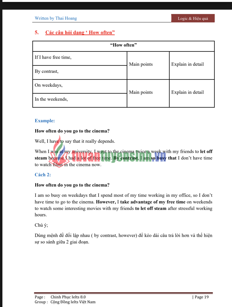 Sách Đáp án IELTS Speaking by Thái Hoàng PDF tải FREE 2