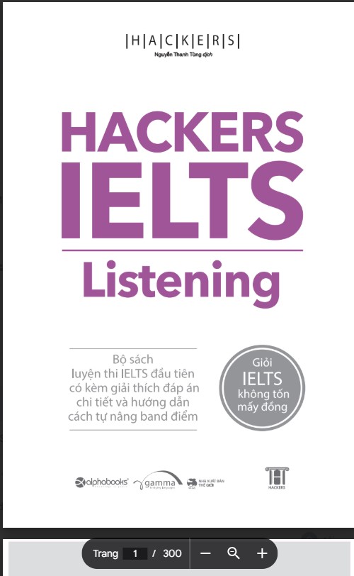Sách Hackers IELTS Listening Luyện thi IELTS cấp tốc PDF FREE