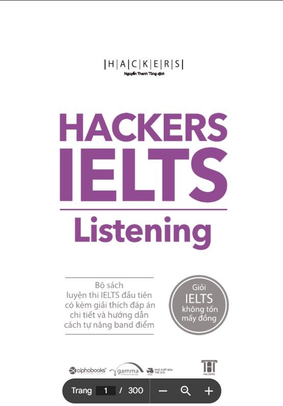 Sách Hackers IELTS Listening PDF tải FREE bản FULL 2 Sách Hackers IELTS Listening PDF tải FREE bản FULL