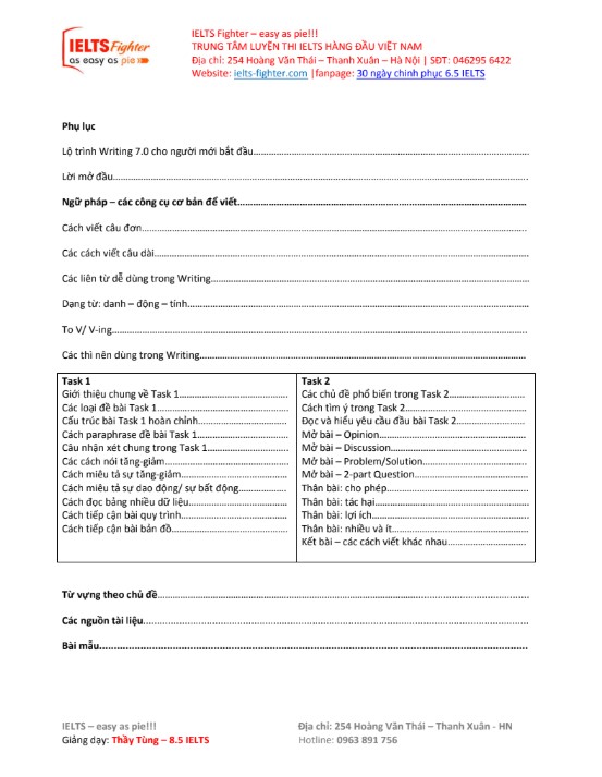 Sách IELTS Writing 6.5 của IELTS Fighter PDF tải MIỄN PHÍ