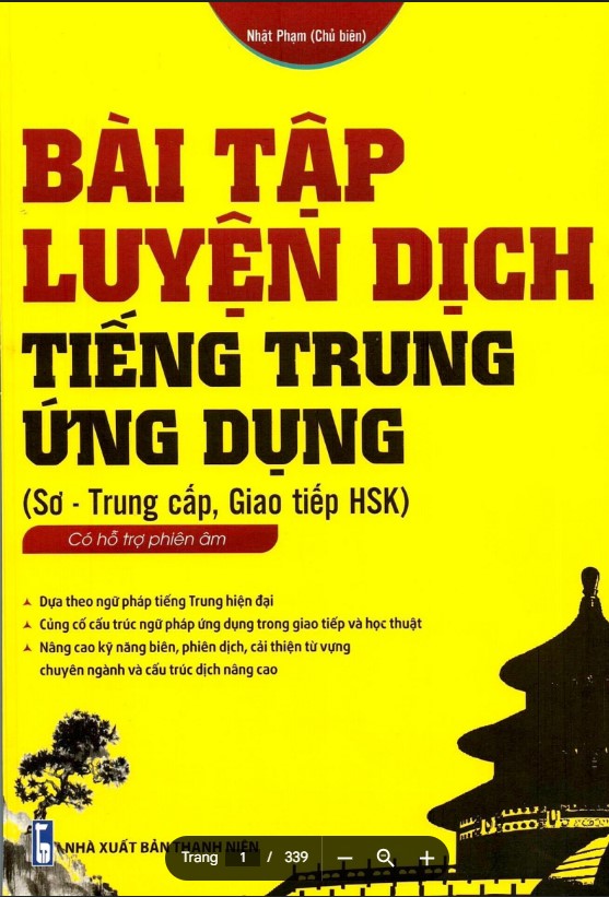 Sách Luyện dịch tiếng Trung ứng dụng Sơ & Trung cấp PDF FREE