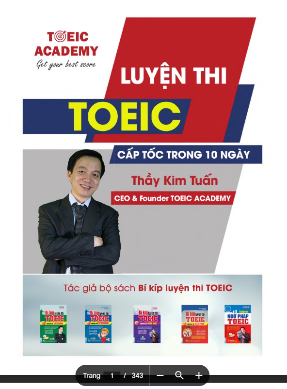 Sách Luyện thi TOEIC cấp tốc trong 10 ngày PDF FREE - Nội bộ TOEIC ACADEMY