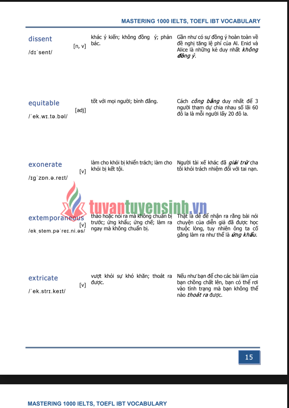 Sách Mastering 1000 IELTS, TOEFL IBT Vocabulary PDF tải FREE 1