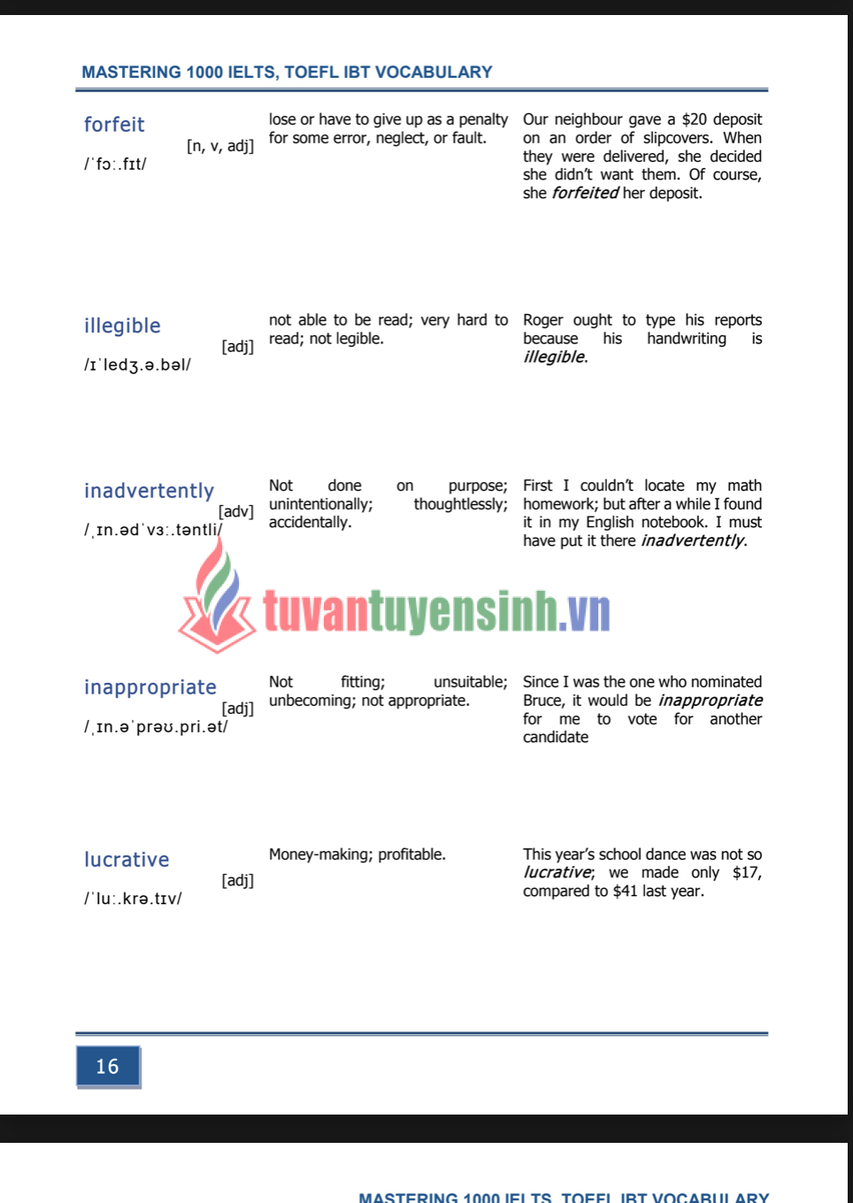 Sách Mastering 1000 IELTS, TOEFL IBT Vocabulary PDF tải FREE 2