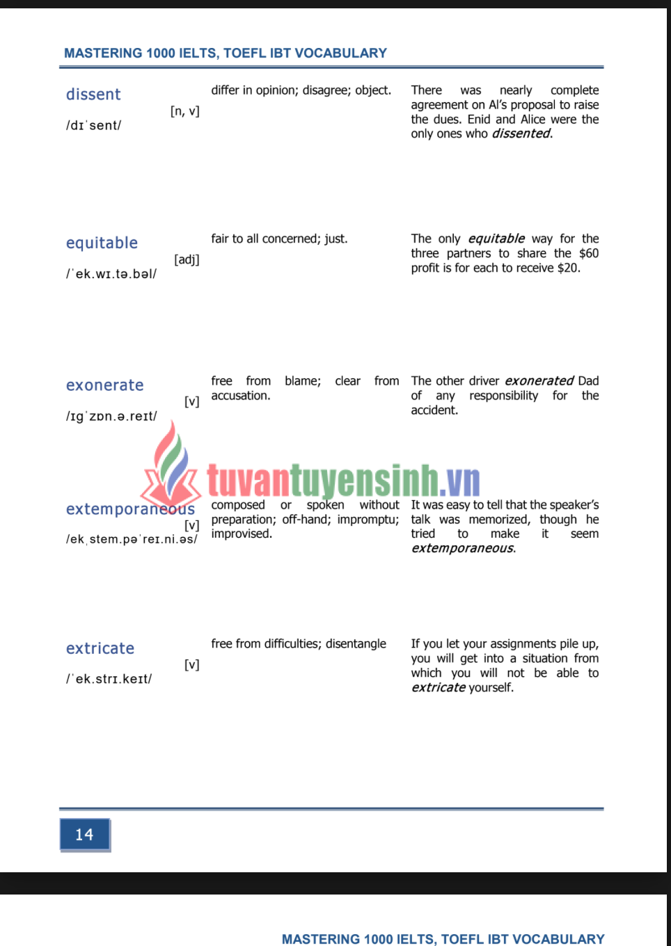 Sách Mastering 1000 IELTS, TOEFL IBT Vocabulary PDF tải FREE