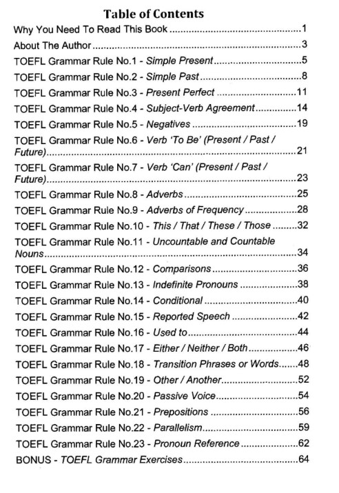Sách TOEFL Grammar Guide PDF tải FREE - 23 Grammar Rules
