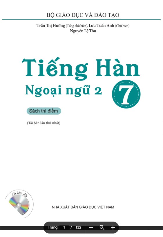 Sách Tiếng Hàn Ngoại ngữ 2 lớp 7 PDF tải MIỄN PHÍ